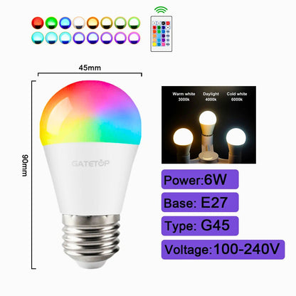 Smart RGBW Ambient Bulbs – 16+ Colors, Multi - Base, Remote - Controlled - Zeenova
